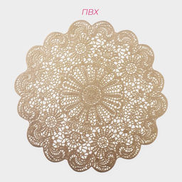 Салфетки сервировочные на стол Доляна Лидия, d=38 см, 4 шт., золотые  фото 3