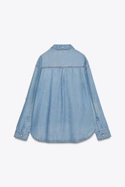 OVERSIZED DENIM SHIRT - Zara фото 8