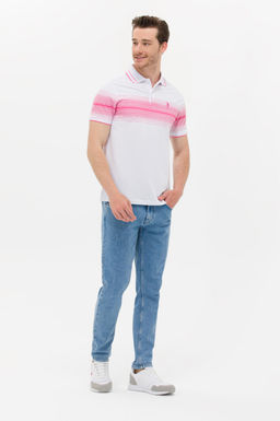 Мужская розовая футболка с воротником-поло - U.s. polo assn фото 18