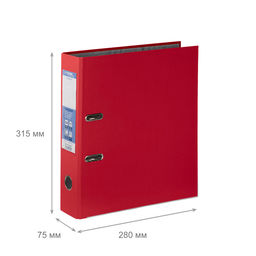 Expert Complete Регистратор PVC, мет.уг. 75 мм 50 шт. Premier A4 арочный механ. (разб.) лён красный EC1012245