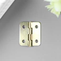 Цена за 4 шт. Петля для шкатулки (ключницы), металл, с закругленными углами, набор 15 шт., 1.7×1.9 см