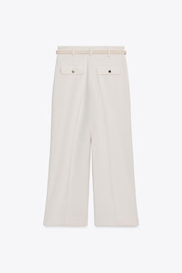 CROPPED TROUSERS WITH CHAIN BELT - Zara фото 7