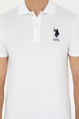 Футболка мужская U.S. Polo Assn базовая белая из хлопка с эластаном  фото 13