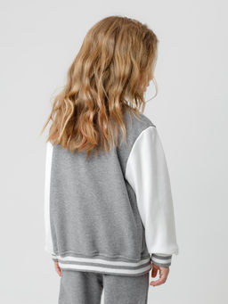 КР 302833/серый меланж к603 жакет (бомбер) для дев