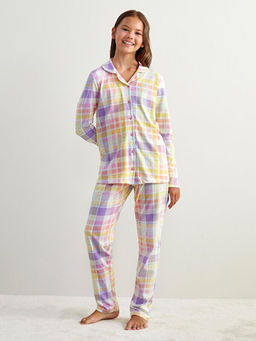 G?mlek Yaka K?z ?ocuk Pijama Tak?m?