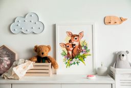 ФРЕЯ PNB/PM-017 Набор для раскрашивания по номерам 40 х 30 см Оленята в цветах