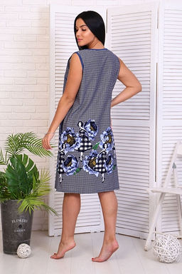 Халат женский на молнии с карманами, синий купон (841-2) - Плиона фото 5