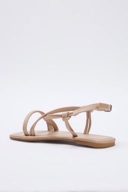 Trendyol Shoes Nude Bilekten Baglamal? Ince Bantl? Kad?n Sandalet TAKSS25SD00047 - Trendyolmilla фото 4
