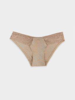 Цена за 2 штуки! Трусы женские слипы кофейные в полоску полоска на кофейном 412004 - Mark formelle фото 8