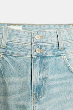 JEANS TRF RECTOS CINTURILLA DOBLE TIRO MEDIO / Azul claro