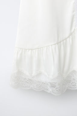 VESTIDO LENCERO COMBINADO / Blanco - Zara фото 5