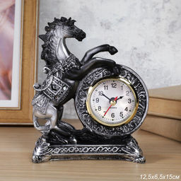 Часы статуэтка Лошадь 15 см / 7029-B /уп 60/серебро - ГалеонТрейд фото 2