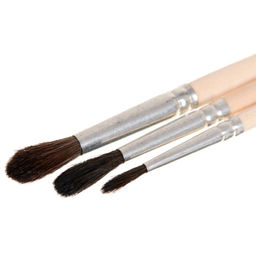 Цена за 2 шт. Набор кистей для рисования, белка, 3 штуки: №: 2, 3, 4, Calligrata, круглые, деревянная ручка, в пакете