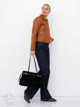 Сумка женская кожаная 8021-1S black Velina Fabbiano-Safenta