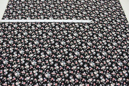 Штапель Премиум Винтажные букетики из роз на черном, 1.45м, вискоза-100%, 110гр/м.кв - Купава фото 6