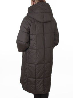 8892 GRAY/BROWN Пальто зимнее женское (200 гр. холлофайбер)