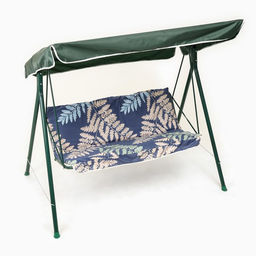 Качели садовые «Адлер»,175×120×150 см, металл, 2-местные, папоротники