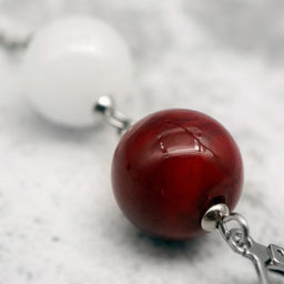 Серьги из муранского стекла LS3350/красный,белый