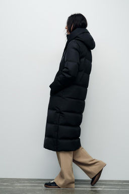 LONG HOODED WATER AND WIND-PROOF PUFFER JACKET - Zara фото 3