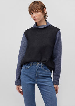 Uzun Kollu Antrasit Cizgili Tisort