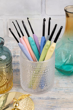 Для вязания Gamma RH-BL крючок с прорезин. ручкой алюминий d 5.0 мм 16 см в блистере фото 7