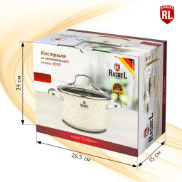Кастрюля 3,6л из нержавеющей стали со стеклянной крышкой, 20х11.5см (R-306в) /Rashel/  фото 15
