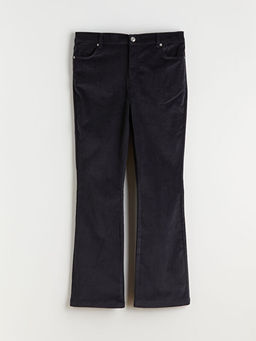 Dar Fit ?spanyol Pa?a Kadife Kad?n Pantolon