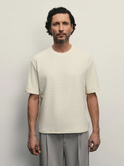 Футболка из фактурного хлопка / Zarina  фото 3