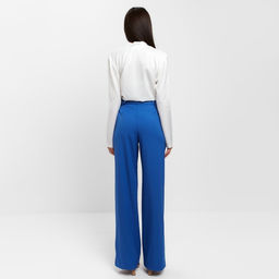 Цена за 4 шт. Брюки женские прямые MIST: Pants, размер 42, синие