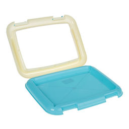 Туалет для собак 46,5 х 35,5 х 5,5 см, со съёмным бортом, решеткой и столбиком, голубой - Пижон фото 3