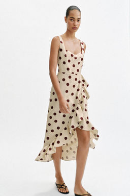 VESTIDO MIDI LUNARES CON LINO / 930 - Zara фото 4