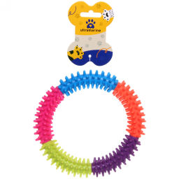 Цена за 3 шт. Игрушка для собаки "Кольцо - Зубочистка", мульти цвет, 14см (лейбл)