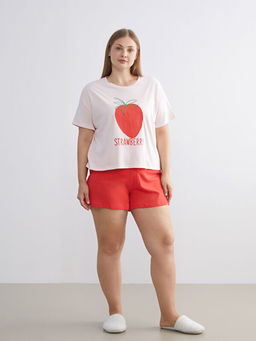 ?ilek Bask?l? Kad?n ?ortlu Pijama Tak?m?