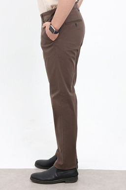 Kahverengi Erkek Dokulu Regular Chino Pantolon TMNAW26PL00029