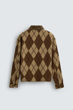 DIAMOND JACQUARD TEXTURED POLO SHIRT - Zara фото 8