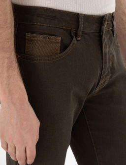 Kahverengi Slim Fit Jean Pantolon