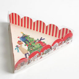 Цена за 5 шт. Коробка для кондитерских изделий новогодняя с пластиковой крышкой Friends, 18×18×4 см