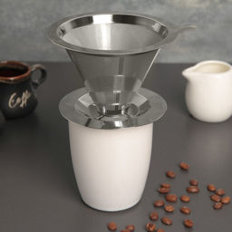 Воронка-дриппер для заваривания кофе V60, 12×8 см, 304 нержавеющая сталь