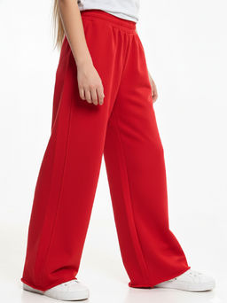 Брюки из футера для девочки с лампасом 22-5698 красный - Mini maxi фото 4