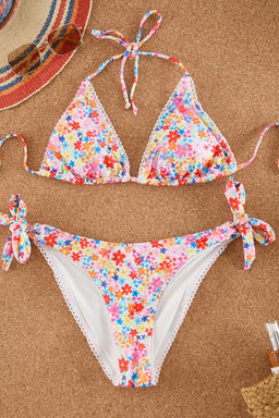 TRENDYOLMILLA Cicek Desenli Ucgen Serit Detayl? Regular Pretty Bikini Tak?m? TBESS25BT00010  фото 11