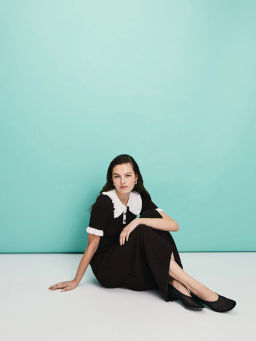 Вязаное платье миди с вискозой в составе / Zarina фото 3