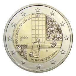 2 евро 2020 года F Германия  50 лет Коленопреклонению в Варшаве