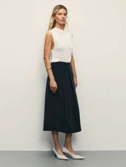 Юбка миди А-силуэта из хлопка и тенсела / Zarina  фото 6