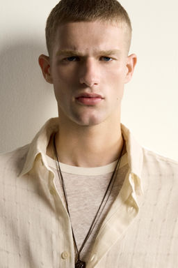CAMISA RELAXED FIT JACQUARD CUADROS LINO - ALGOD?N / Crudo - Zara фото 4