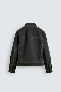 CAZADORA EFECTO LAVADO PESPUNTES / Gris oscuro - Zara фото 9