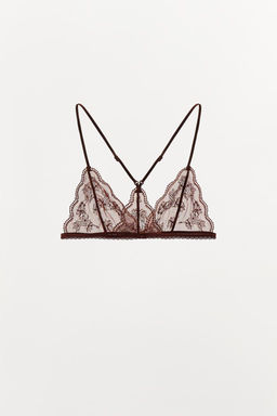 FLORAL LACE TRIANGLE BRALETTE - Zara фото 6