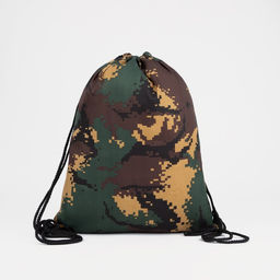 Мешок для обуви на шнурке, цвет тёмно-зелёный/камуфляж - Simaland фото 2