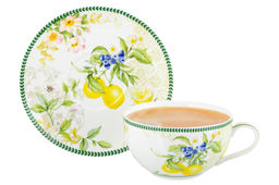 Чашка для капучино + блюдце 350 мл 14*11*6 см Лимоны NEW BONE CHINA - Elan gallery фото 12