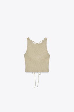 OPEN-BACK RIB T-SHIRT - Zara фото 12