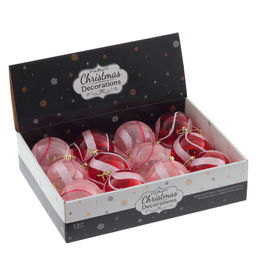 Набор из 12шт Украшение новогоднее "Шар", D 8 см, L35 W27 H8,5 см